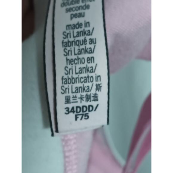 Victoria's Secret Size 34DDD T-shirt Lined Pink Logo Demi Bra Convertible Strap - Picture 8 of 10